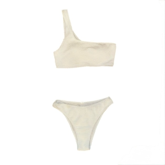 Other - One-Shoulder Cream Bikini Set
